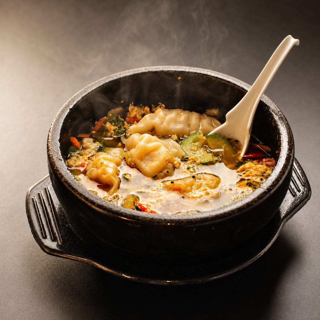 Pot Sticker Soup Lunch.