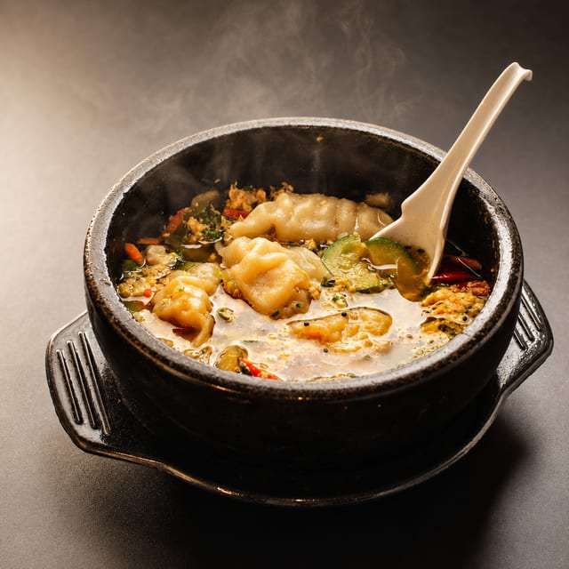 Pot Sticker Soup Lunch.