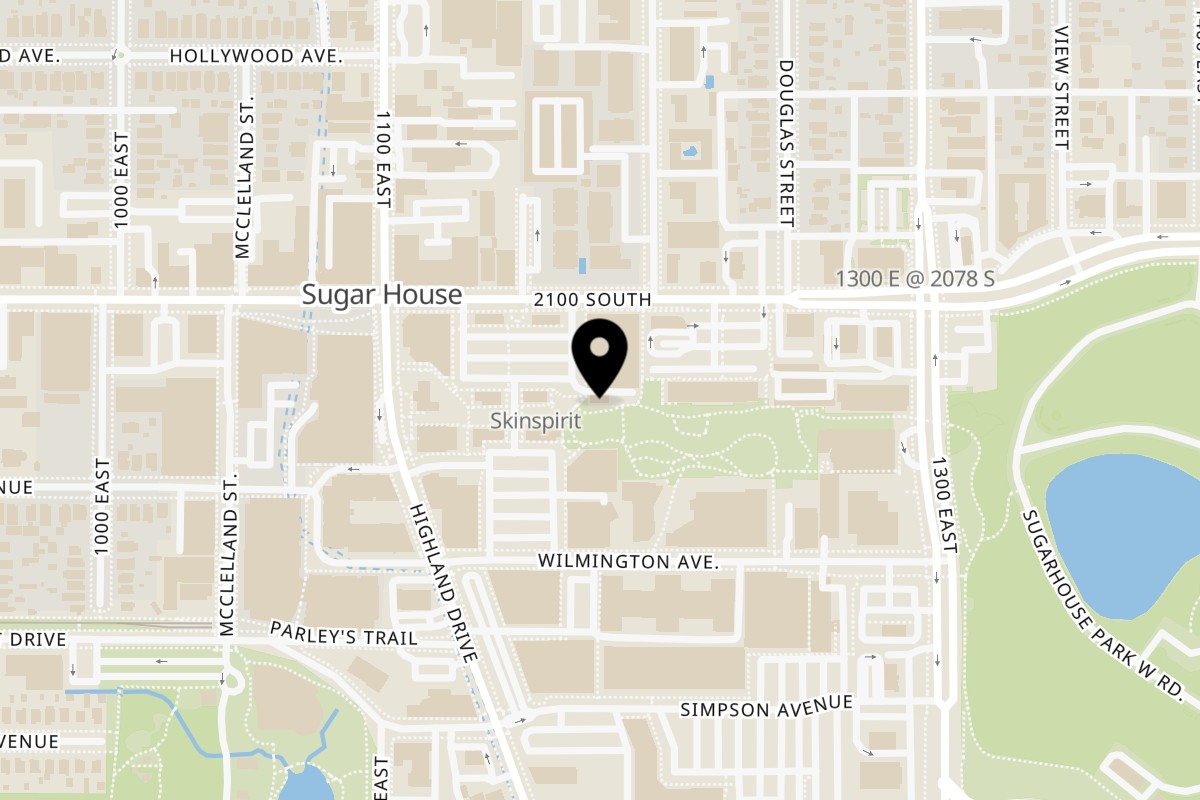 Map showing the location of Yellowfinn Grill & Sushi Bar on 1166 East 2100 South in Salt Lake City